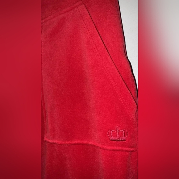 Juicy Couture Velour Track Pants Red Loungewear Size 1X - Picture 3 of 5
